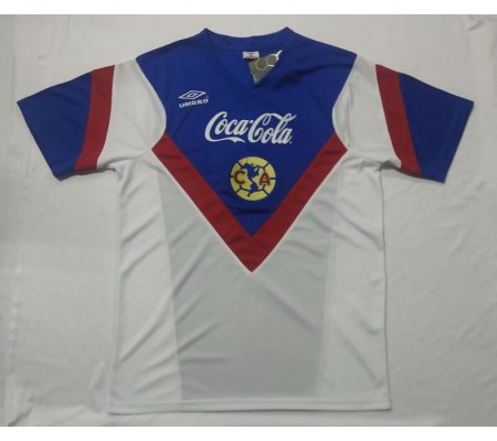 Club America 88/89 Away White&Blue Soccer Jersey